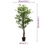 SKM Ficus Artificiel 756 Feuilles 150 cm Vert,Maison & Jardin,Décorations,Fleurs & Plantes artificielles,Vert,5.3KG,359017