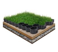 SKM Grilles d'herbe 16 pcs Noir 60x40x3 cm Plastique,Quincaillerie,Matériaux de Construction,Moulages,Noir,12.5KG,146279
