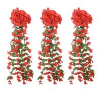 SKM Guirlandes de Fleurs de Noël 3 pcs Rouge 85 cm,Maison & Jardin,Décorations,Couronnes et guirlandes,Rouge,0.52KG,359053