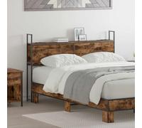 SKM Headboard de Rangement avec Station de Charge Chêne fumé 120 cm,Meubles,Lits & Accessoires,Têtes et Pieds de lit,Marron,15.54KG,859797