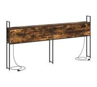 SKM Headboard de Rangement avec Station de Charge Chêne fumé 200 cm,Meubles,Lits & Accessoires,Têtes et Pieds de lit,Marron,22.75KG,859827