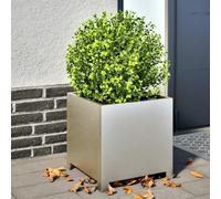 SKM Jardinière 40x40x40 cm Acier Inoxydable,Maison & Jardin,Pelouses & Jardins,Jardinage,Pots & Cache-Pots,Argent,5.33KG,851207