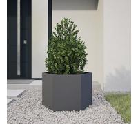 SKM Jardinière Anthracite hexagone 69x60x45 cm Acier,Maison & Jardin,Pelouses & Jardins,Jardinage,Pots & Cache-Pots,Anthracite,6.14KG,851124