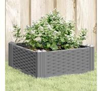 SKM Jardinière avec piquets Gris Clair 42,5x42,5x28,5 cm PP,Maison & Jardin,Pelouses & Jardins,Jardinage,Pots & Cache-Pots,Gris,1.99KG,368003