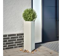 SKM Jardinière Blanc Triangulaire 30x26x75 cm Acier,Maison & Jardin,Pelouses & Jardins,Jardinage,Pots & Cache-Pots,Blanc,5.04KG,851145