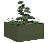 SKM Jardinière Vert Olive 80x80x40 cm Acier laminé à Froid,Maison & Jardin,Pelouses & Jardins,Jardinage,Pots & Cache-Pots,Vert,9.8KG,860741