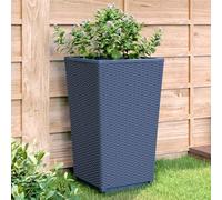 SKM Jardinières 4 pcs Bleu Gris 32,5x32,5x57 cm PP,Maison & Jardin,Pelouses & Jardins,Jardinage,Pots & Cache-Pots,Gris,13.37KG,367851