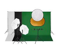 SKM Kit de Studio Photo avec éclairage Toile de Fond et réflecteur,Appareils Photo,Photographie,Éclairage & Studio,Lampes Studio & flashs,Noir,11.35KG,3143965