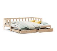 SKM Lit de Jour avec gigogne et tiroirs sans Matelas 90x190 cm,Meubles,Lits & Accessoires,Lits & Cadres de lit,Brun,39.2KG,3302193