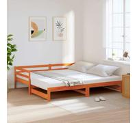 SKM Lit de Jour et lit gigogne sans Matelas 90x200 cm Bois Massif,Meubles,Lits & Accessoires,Lits & Cadres de lit,Brun,27.9KG,847159
