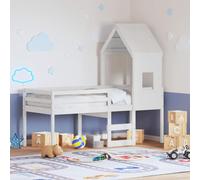 SKM Lit Haut sans Matelas Blanc 80x200 cm Bois de pin Massif,Meubles,Lits & Accessoires,Lits & Cadres de lit,Blanc,36.4KG,3282011