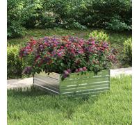 SKM Lit surélevé de Jardin 100x100x45 cm Acier galvanisé Argenté,Maison & Jardin,Pelouses & Jardins,Jardinage,Pots & Cache-Pots,Argent,4.9KG,316885