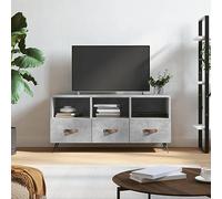 SKM Meuble TV Gris béton 102x36x50 cm Bois d'ingénierie,Meubles,Meubles TV,Gris,27.72KG,829008