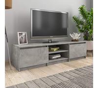 SKM Meuble TV Gris Béton 140x40x35,5 cm Aggloméré