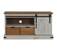 SKM Meuble TV Halden avec Porte coulissante Blanc 110x40x60 cm,Meubles,Meubles TV,Blanc,27.2KG,4018410