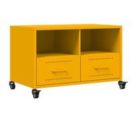SKM Meuble TV Jaune Moutarde 68x39x43,5 cm Acier,Meubles,Meubles TV,Jaune,13.45KG,846701