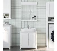 SKM Meubles de Salle de Bain 2 pcs Berg Blanc Bois de pin Massif,Meubles,Ensembles de Meubles,Ensembles de mobilier pour salles de Bains,Blanc,17.4KG,3206492