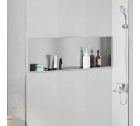 SKM Niche de Douche Argent 90 x 30 x 9.5 cm Acier Inoxydable,Quincaillerie,Plomberie,Pièces & matériel de plomberie,Pièces de douches,Panneaux de Douche,Argent,3.8KG,42012677