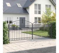 SKM Portail de clôture Autre Réglable Gris 400 x 150 cm Acier,Quincaillerie,Clôtures & rières,Portillons,Gris,45.75KG,42008943