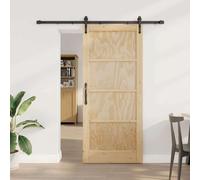 SKM Porte coulissante Autre Naturel et Noir 78 x 202 cm,Quincaillerie,Matériaux de Construction,Portes,Portes d'entrée,Noir,22.46KG,3333666