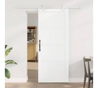 SKM Porte coulissante Blanc 83 x 202 cm Pin Solide et Acier,Quincaillerie,Matériaux de Construction,Portes,Portes d'entrée,Blanc,22.88KG,3333561