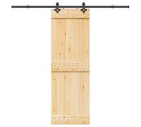 SKM Porte coulissante et kit de quincaillerie 70x210 cm pin Massif,Quincaillerie,Matériaux de Construction,Portes,Brun,25.14KG,3332682