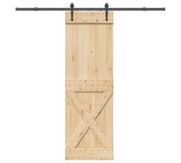 SKM Porte coulissante et kit de quincaillerie 70x210 cm pin Massif,Quincaillerie,Matériaux de Construction,Portes,Brun,27.21KG,3332790