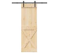 SKM Porte coulissante et kit de quincaillerie 70x210 cm pin Massif,Quincaillerie,Matériaux de Construction,Portes,Brun,26.22KG,3332748