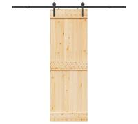 SKM Porte coulissante et kit de quincaillerie 70x210 cm pin Massif,Quincaillerie,Matériaux de Construction,Portes,Brun,25.38KG,3332658