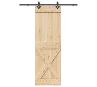 SKM Porte coulissante et kit de quincaillerie 70x210 cm pin Massif,Quincaillerie,Matériaux de Construction,Portes,Brun,25.97KG,3332772