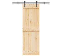 SKM Porte coulissante et kit de quincaillerie 70x210 cm pin Massif,Quincaillerie,Matériaux de Construction,Portes,Brun,24.22KG,3332652