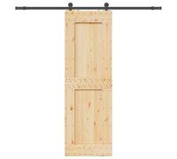 SKM Porte coulissante et kit de quincaillerie 70x210 cm pin Massif,Quincaillerie,Matériaux de Construction,Portes,Brun,29.51KG,3332718