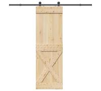 SKM Porte coulissante et kit de quincaillerie 70x210 cm pin Massif,Quincaillerie,Matériaux de Construction,Portes,Brun,26.51KG,3332766