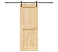 SKM Porte coulissante et kit de quincaillerie 90x210 cm pin Massif,Quincaillerie,Matériaux de Construction,Portes,Brun,35.38KG,3332709