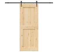 SKM Porte coulissante et kit de quincaillerie 90x210 cm pin Massif,Quincaillerie,Matériaux de Construction,Portes,Brun,35.21KG,3332745