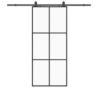 SKM Porte coulissante kit de quincaillerie Noir 90x205 cm Verre,Quincaillerie,Matériaux de Construction,Portes,Noir,33.21KG,3375925