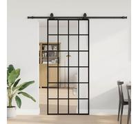 SKM Porte coulissante kit de quincaillerie Noir 90x205 cm Verre,Quincaillerie,Matériaux de Construction,Portes,Noir,33.21KG,3375934