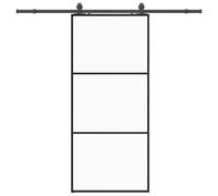 SKM Porte coulissante kit de quincaillerie Noir 90x205 cm Verre,Quincaillerie,Matériaux de Construction,Portes,Noir,33.21KG,3375922