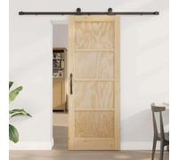 SKM Porte Coulissante Naturel et Noir 78 x 202 cm,Quincaillerie,Matériaux de Construction,Portes,Portes d'entrée,Beige,22.01KG,3333470