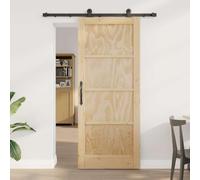 SKM Porte Coulissante Naturel et Noir 83 x 202 cm,Quincaillerie,Matériaux de Construction,Portes,Portes d'entrée,Beige,21.45KG,3333448