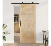 SKM Porte Coulissante Naturel et Noir 86 x 211 cm,Quincaillerie,Matériaux de Construction,Portes,Portes d'entrée,Beige,22.44KG,3333456