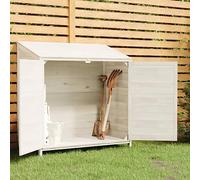 SKM Remise de Jardin Blanc 102x52x112 cm Bois de Sapin Solide,Maison & Jardin,Pelouses & Jardins,Vie en extérieur,Structures extérieures,Cabanes & abris de Jardin,White,17.58KG,152183