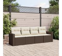 SKM Salon de Jardin 4 pcs avec Coussins Marron résine tressée,Meubles,Mobilier de Jardin,Salons de Jardin,Brun,32.4KG,3218673