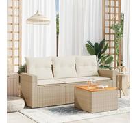 SKM Salon de Jardin avec Coussins 4 pcs Beige résine tressée,Meubles,Mobilier de Jardin,Salons de Jardin,Beige,32.3KG,3223993