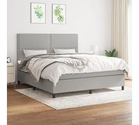 SKM Sommier à Lattes de lit avec Matelas Gris Clair 180x200cm Tissu,Meubles,Lits & Accessoires,Lits & Cadres de lit,Gris,83.24KG,3141713