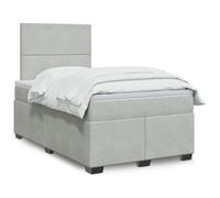 SKM Sommier à Lattes de lit et Matelas Gris Clair 120x200cm Velours,Meubles,Lits & Accessoires,Lits & Cadres de lit,Gris,85.19KG,3293176