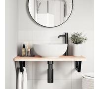 SKM Supports d'étagères pour lavabo 2 pcs Noir trapèze Acier,Quincaillerie,Accessoires de quincaillerie,Supports et équerres de Renfort,Noir,2.88KG,4007284