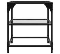 SKM Table Basse avec Dessus en Verre Transparent 40x40x45 cm Acier,Meubles,Tables,Tables Basses et Tables d'appoint,Tables Basses,Transparent,7.54KG,846002