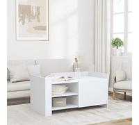 SKM Table Basse Blanc 100x50x50 cm Bois d'ingénierie,Meubles,Tables,Tables Basses et Tables d'appoint,Tables Basses,Blanc,31.2KG,848360