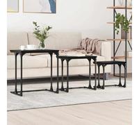 SKM Table Basse gigogne 3 pcs Chêne Noir 50.5 x 35 x 53 cm,Meubles,Tables,Tables Basses et Tables d'appoint,Tables Basses,Noir,9.93KG,883533